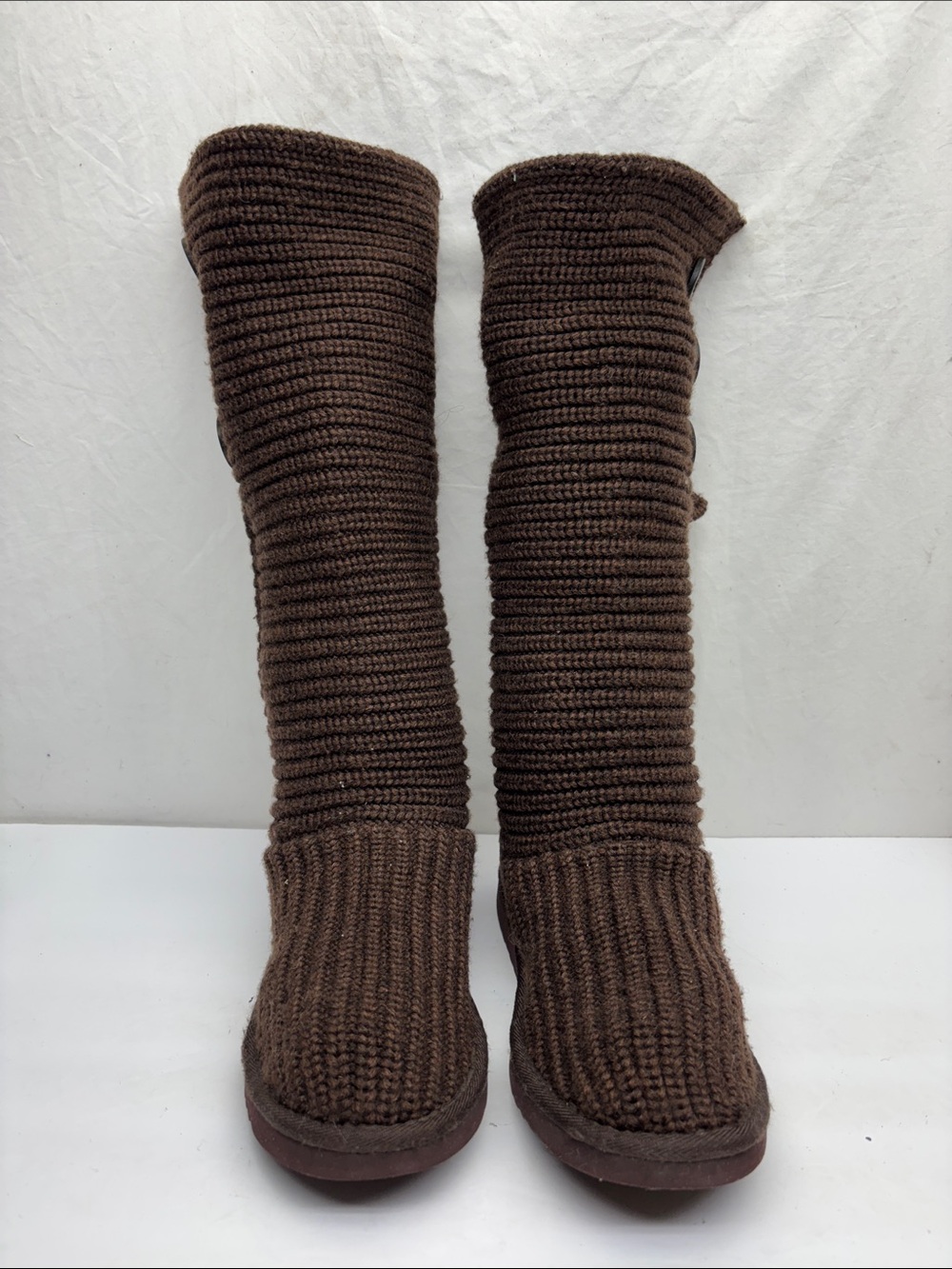 UGG Cardy Knit Boots brown color, size 7